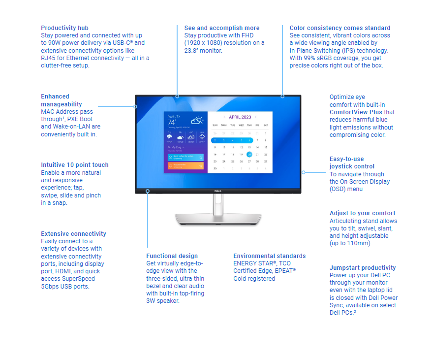 DELL 24 TOUCH SCREEN MONITOR - P2424HT